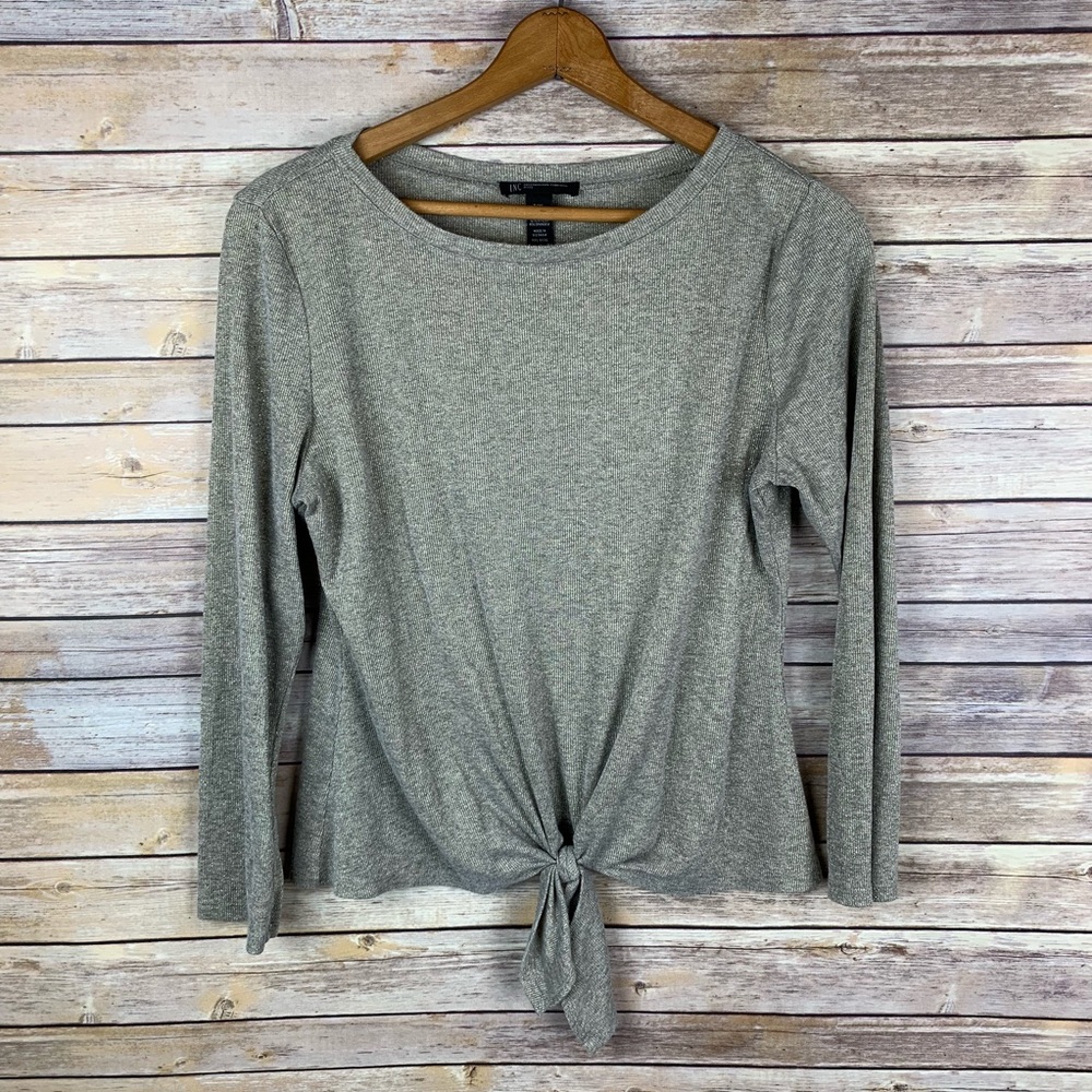 Front tie long sleeve shirt